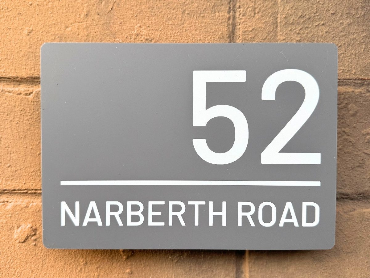 Sign with the number 52 and Narberth Road which is where Pilipala Care Home is